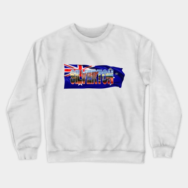 SILVERTON Heritage - New South Wales, Australia with Flag Crewneck Sweatshirt by TouristMerch